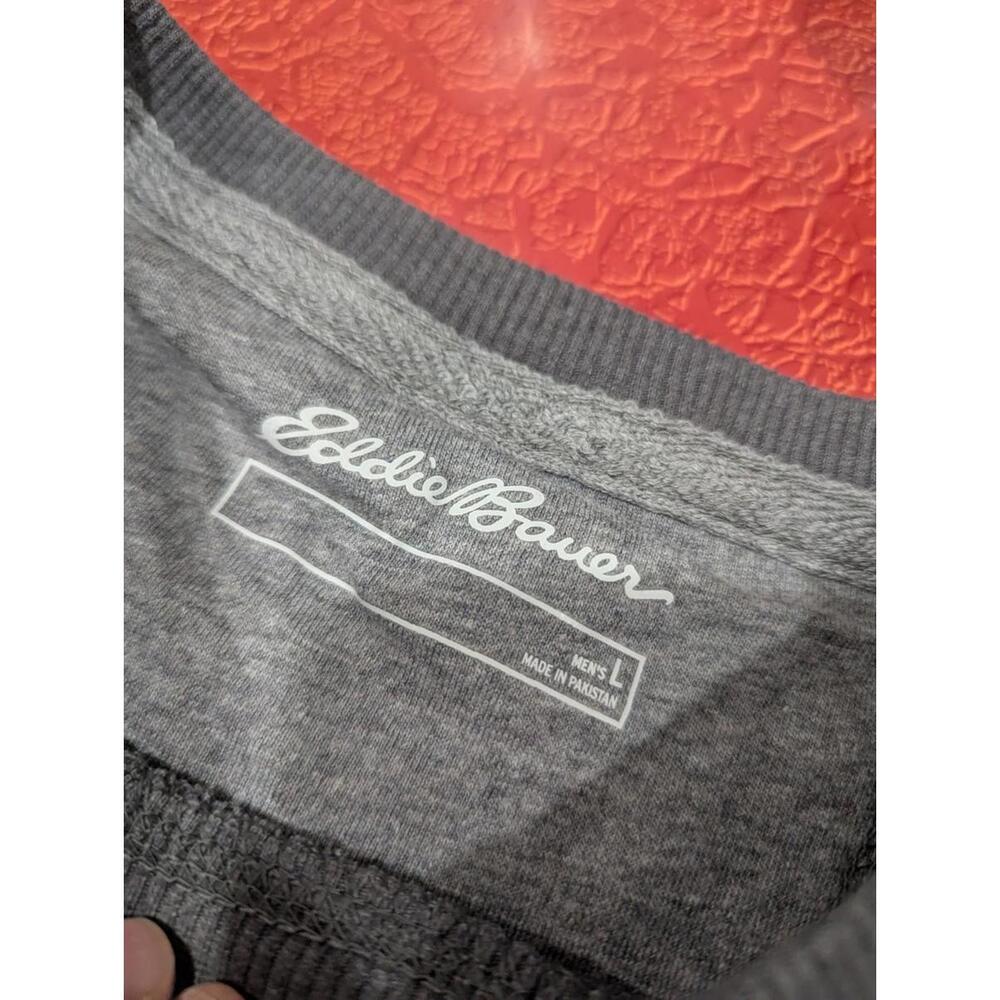 Eddie Bauer Thermal Men's Gray Long Sleeve Crew Neck Shirt Size L Nwt - Picture 2 of 3